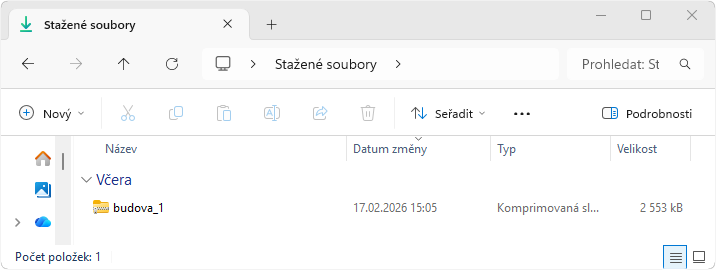 Obr. 4 Balíček ZIP v stažených souborech