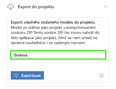 Obr. 3 Zadání názvu projektu