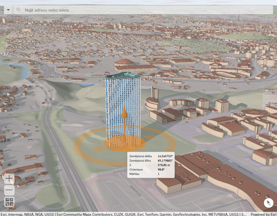 Obr. 5 Ruční úprava pozice vloženého modelu