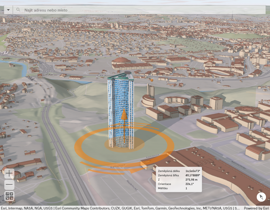 Obr. 6 Ruční úprava rotace vloženého modelu