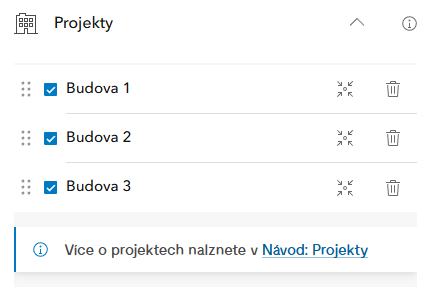 Obr. 11 Zobrazení více projektů