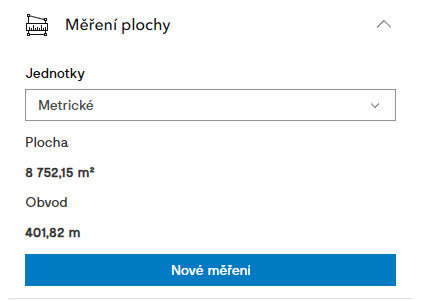 Obr. 32 Měření plochy po zadání měřících bodů