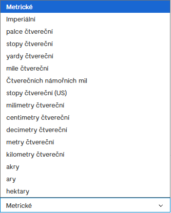 Obr. 33 Nabídka možných jednotek