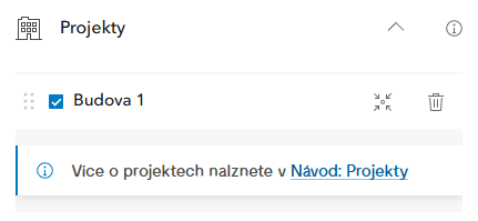 Obr. 2 Nástroj Projekty