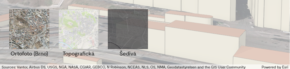 Obr. 36 Panel s podkladovými mapami