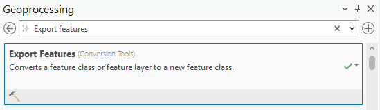 Obr. 10 Vyhledání nástroje v geoprocesingu