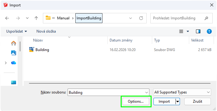 Obr. 23 Import - dialogové okno