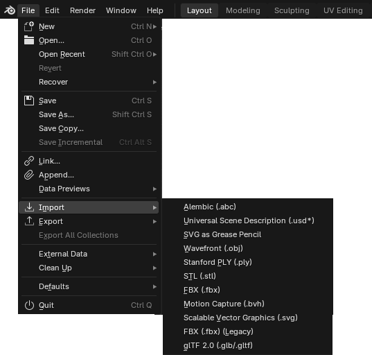 Pic. 17 Import 3D file to Blender