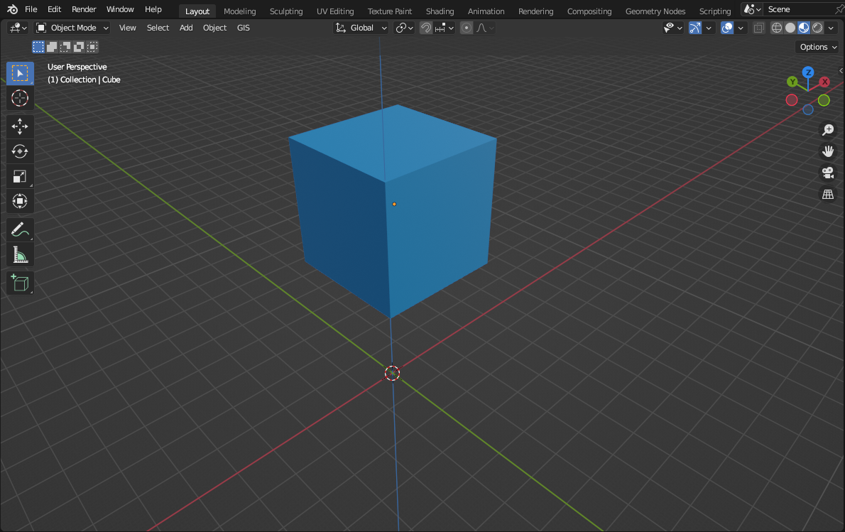 Pic. 4 The cube shifted 20 m along the Z axis