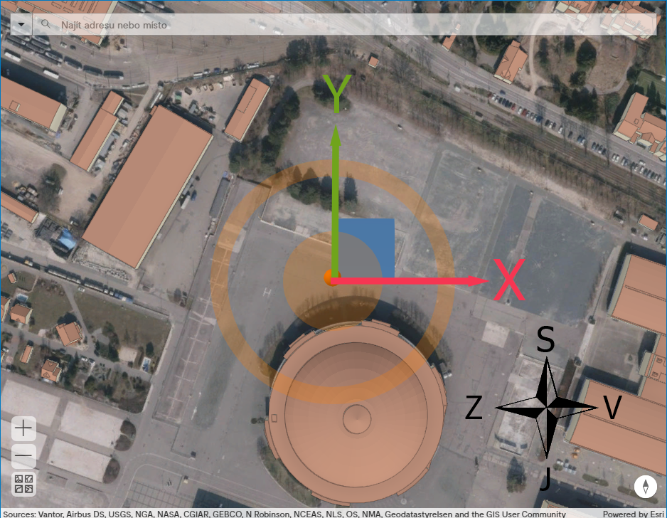 Pic. 6 Layout of the X and Y axes in the web application