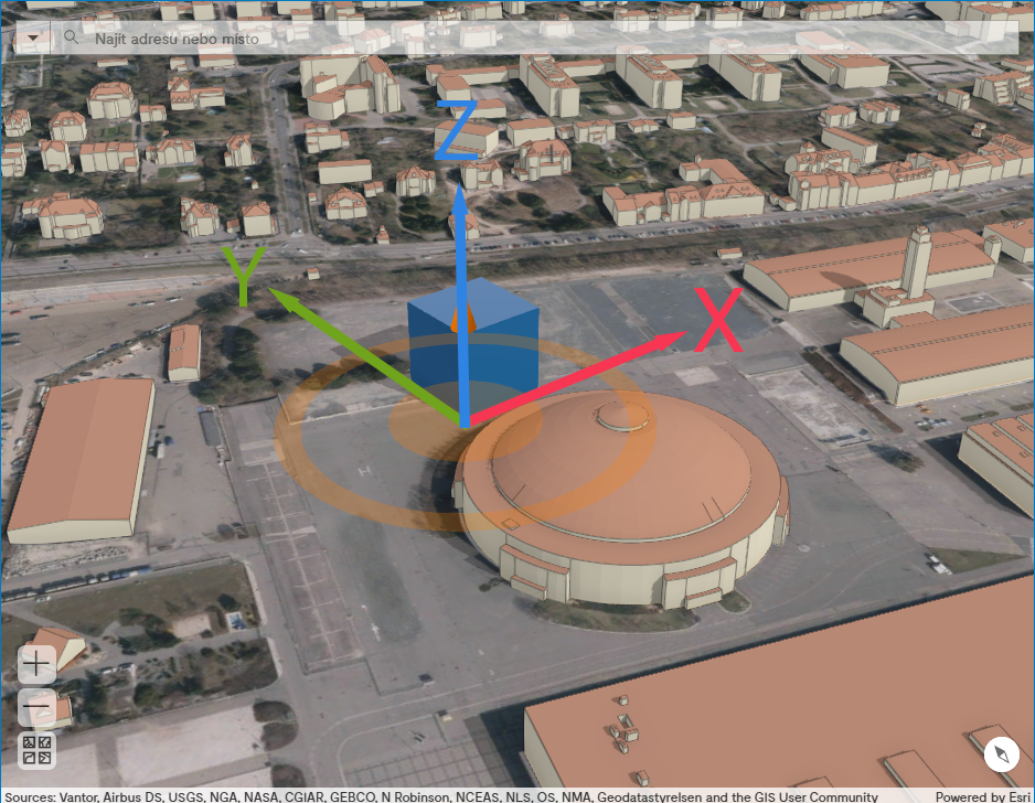 Pic. 7 Layout of the X, Y and Z axes in the web application