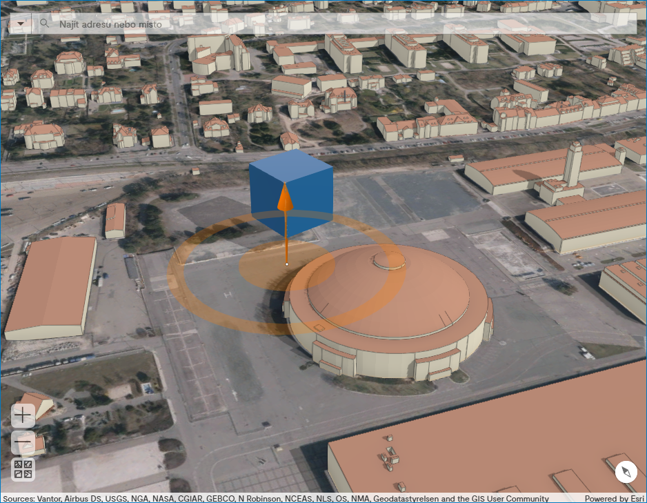 Pic. 5 The cube 20 m above the terrain