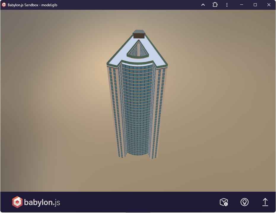 Pic. 6 The file model.glb displayed in the application Babylon.js