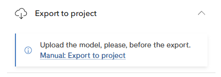 Pic. 1 Export to Project tool inactivated